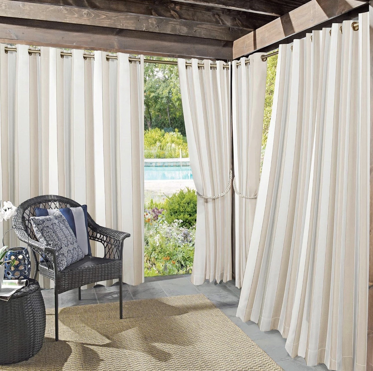 Sun Zero Lichtenberg Valencia Cabana room darkening grommet panel 54 x 108in
