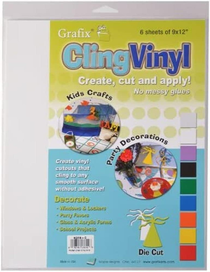 Clear Static Cling Film 9″X12″, Create Your Own Window Clings and Temporary Deco