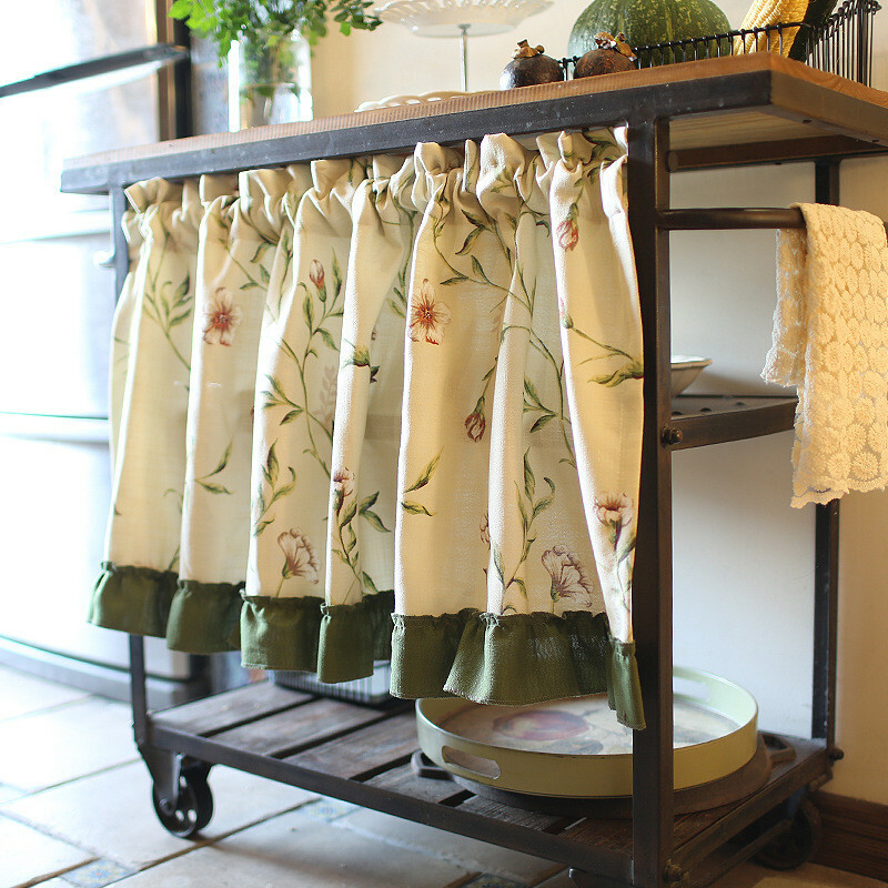 Small Half Curtain Short Curtain Kitchen Cabinet Door Window Shade Valance
