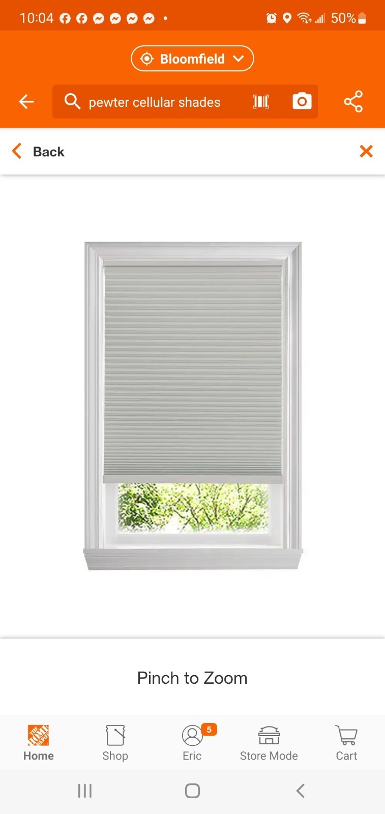 29″ X 48″ Cellular Shades Pewter Gray Cordless Blackout