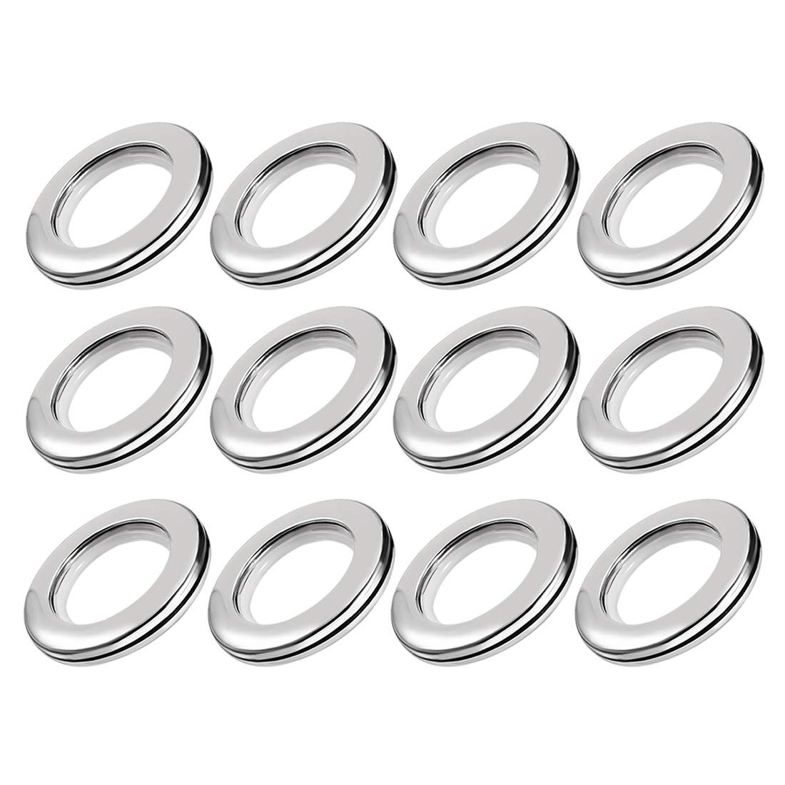 uxcell Curtain Grommets Plastic 1.5 Inch Inner Dia Inch, Silver Tone