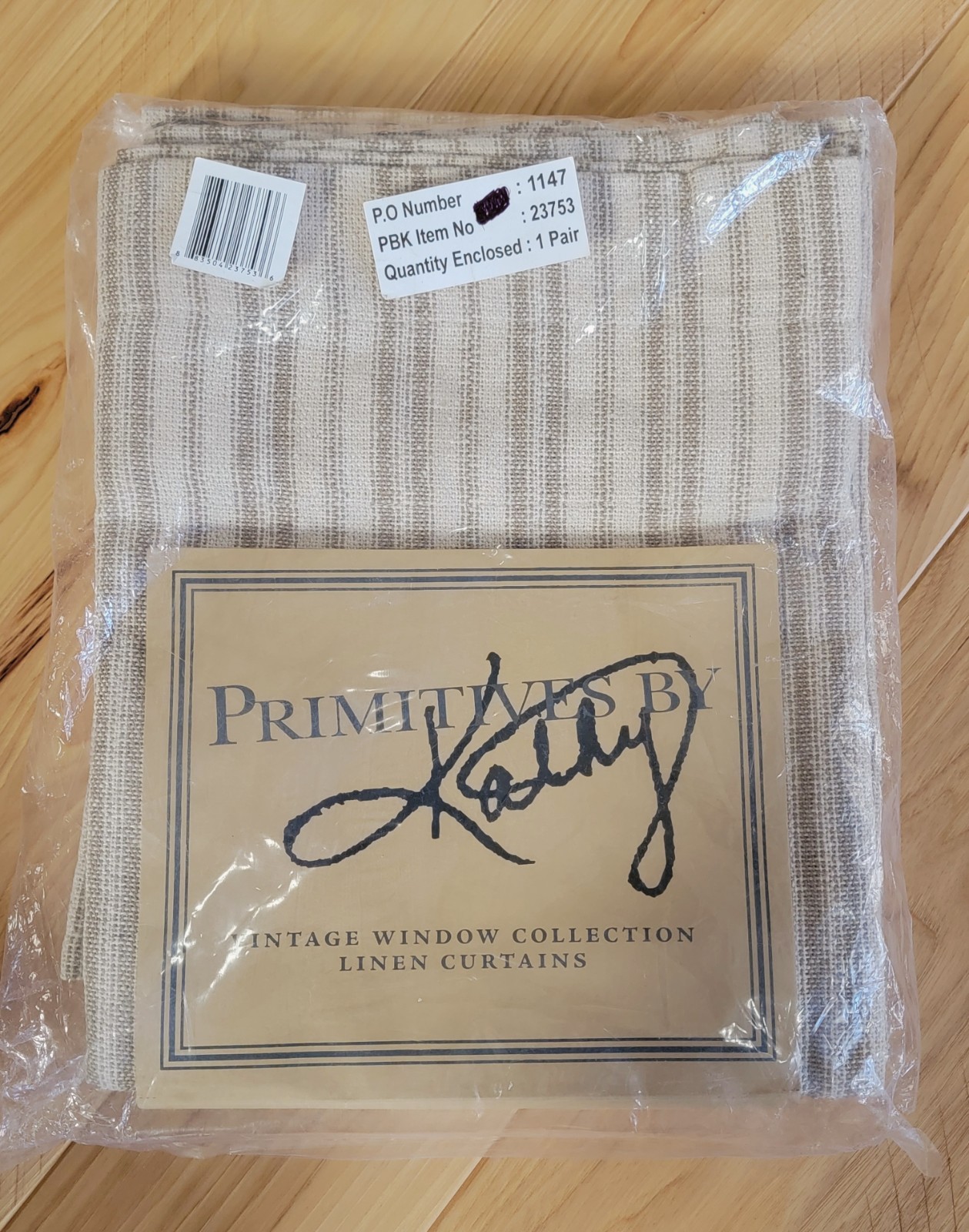 Primitives by Kathy Tiers Cafe Curtains Striped Country Farmhouse Pair 24″ NEW