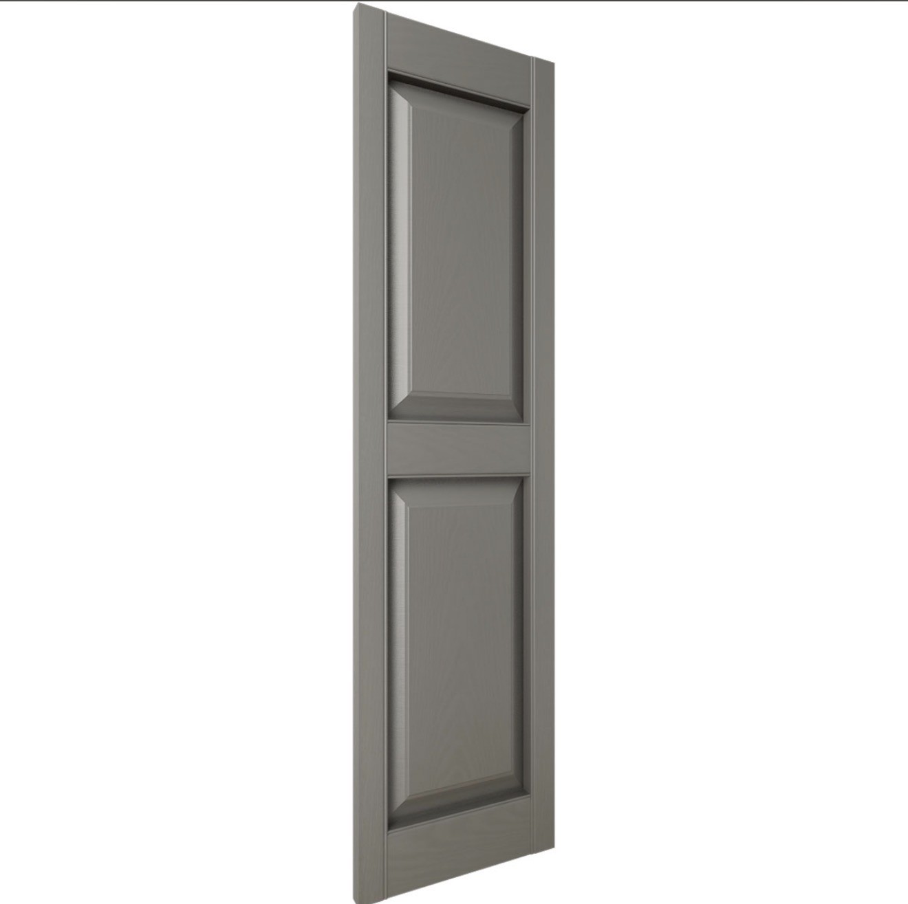 Lifetime Vinyl Raised Panel Shutters 12”x 47” 018-Tuxedo Gray Pair New Open Box