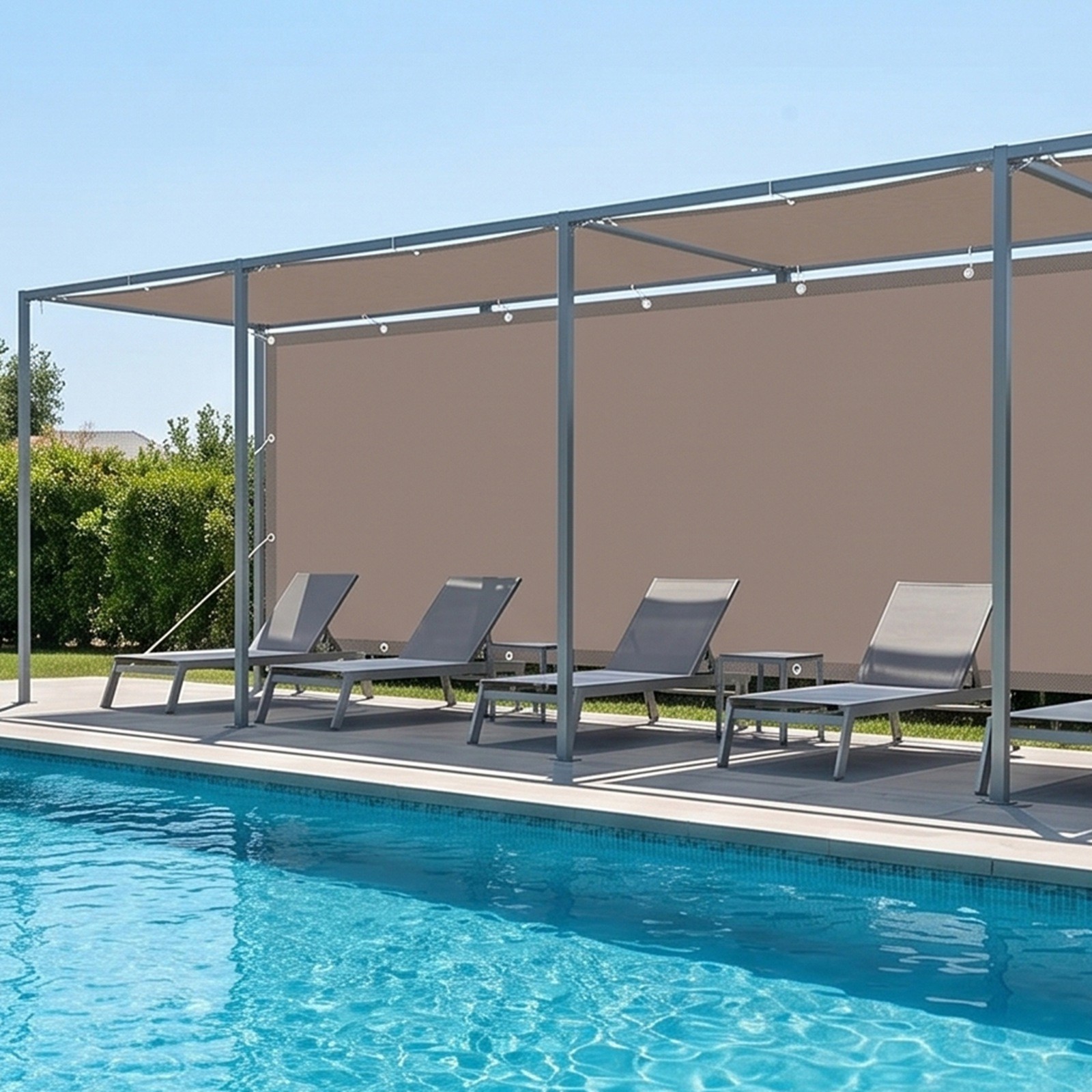 3x3M Rectangle Sun Shade Sail Waterproof 95% UV Block Patio Canopy with Ropes