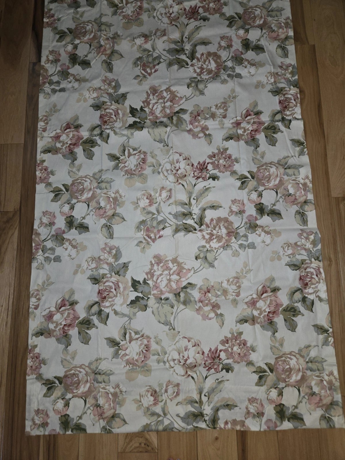 SET 4 Croscill Lined Drapery Panels Curtains Ties Floral Cottage 41×86 Roses NEW