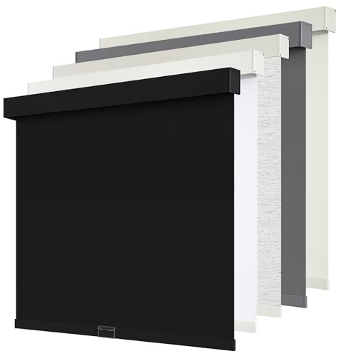 Cordlessout Roller Shades Blinds for Windows Free-Stop,Pull 20″W x 72″H Black