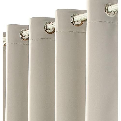 Plain Thermal BLACKOUT LINED EYELET Ring Top Curtains with Tie Backs