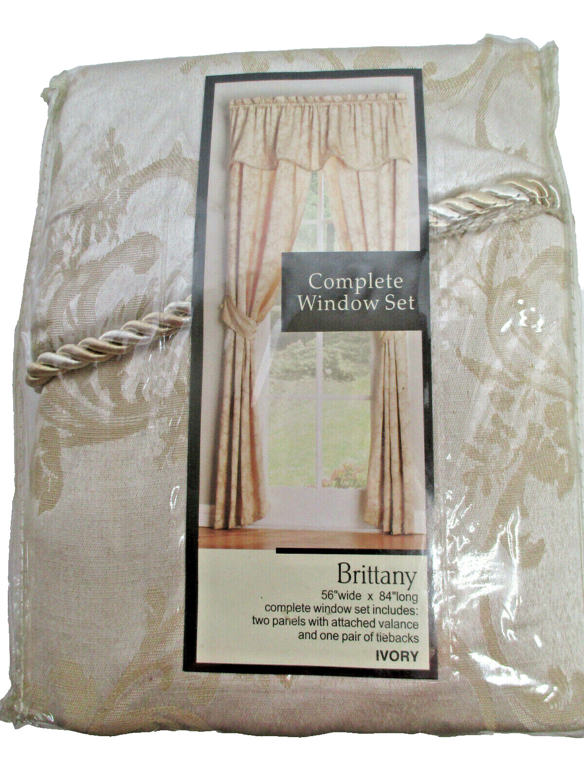 Lichtenberg & Co Brittany Ivory Machine Wash Complete Window Set 56×84 NIP