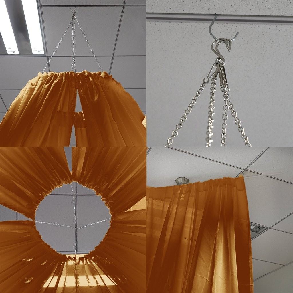 Gold 10 x 30 ft Professional Sheer CEILING CURTAIN Drapes Party Decorations