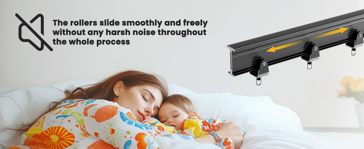 Flexible Ceiling Curtain Track Ceiling Mount, Curved Curtain Rod, Sliding