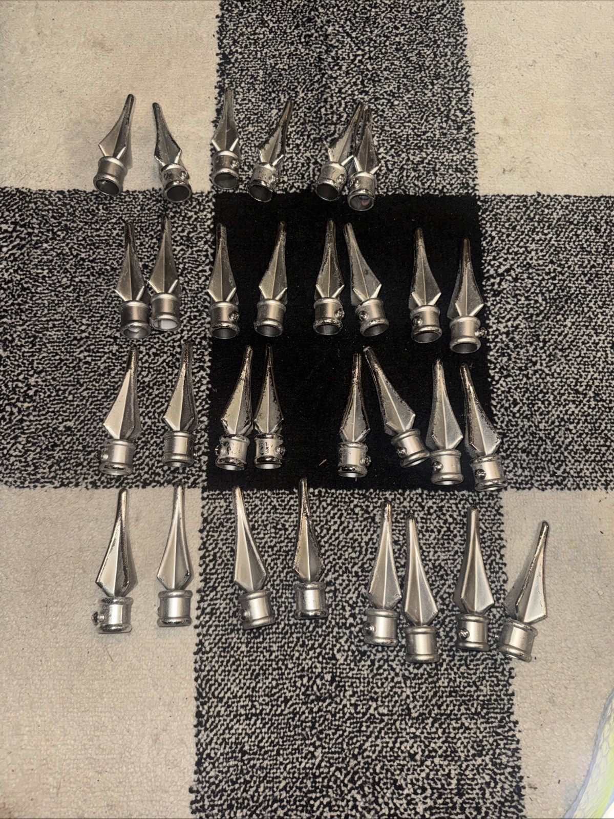 metal spear-style finials used as decorative end caps for curtain rods 15 Sets