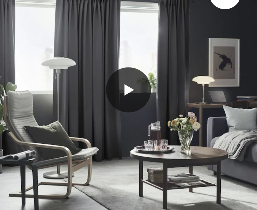 IKEA MAJGULL Black-out Curtains, 1 Pair, Dark Gray, 57×84 (105.910.02) New