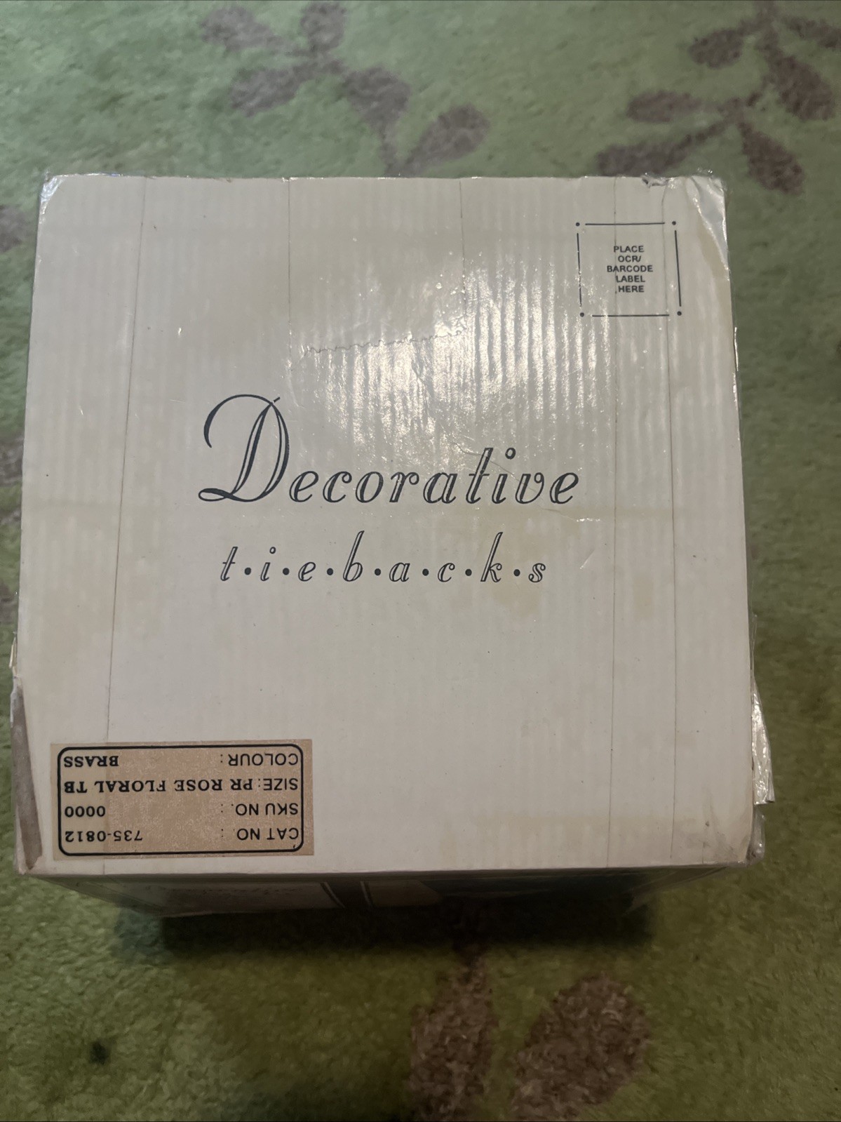 Decorative Tiebacks Floral Rose Lacquered Brass Finish