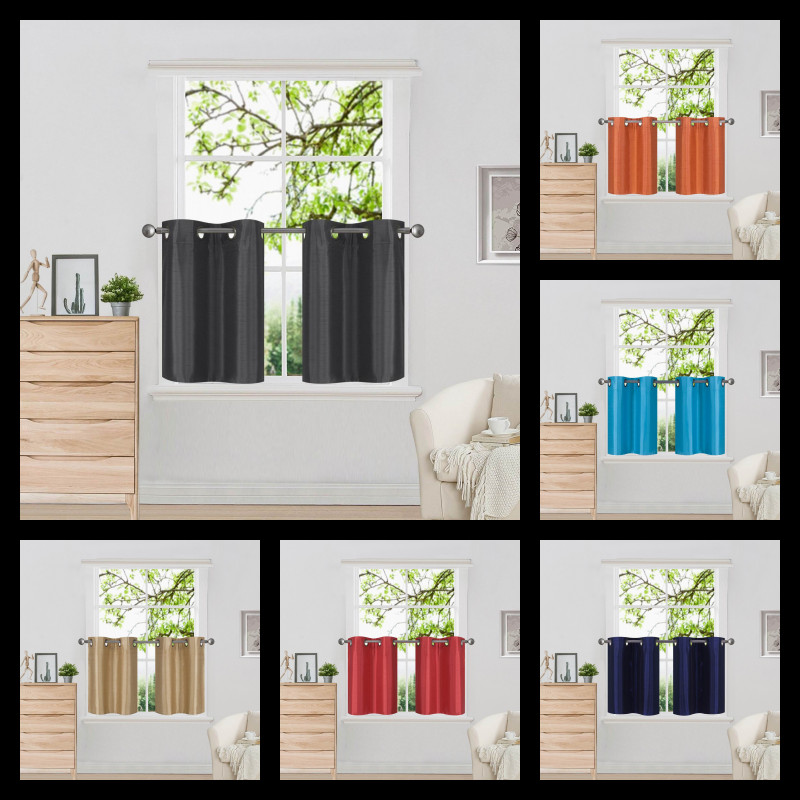 1 SET WINDOW DRESSING LINED BLACKOUT GROMMET SHORT PANEL CURTAIN TREATMENT (D2)