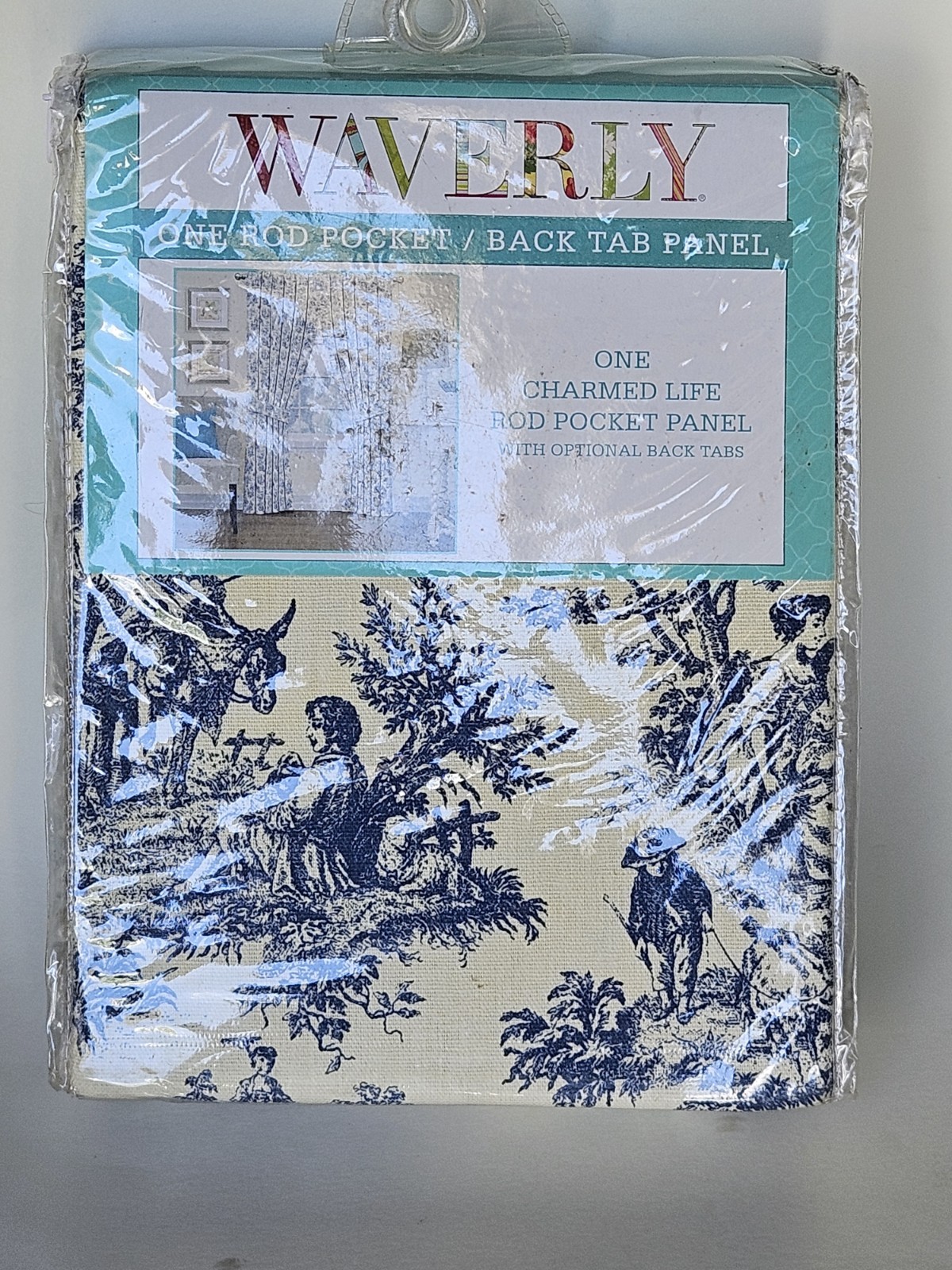 Waverly CHARMED LIFE Curtain Panel Cottagecore French TOILE Blue