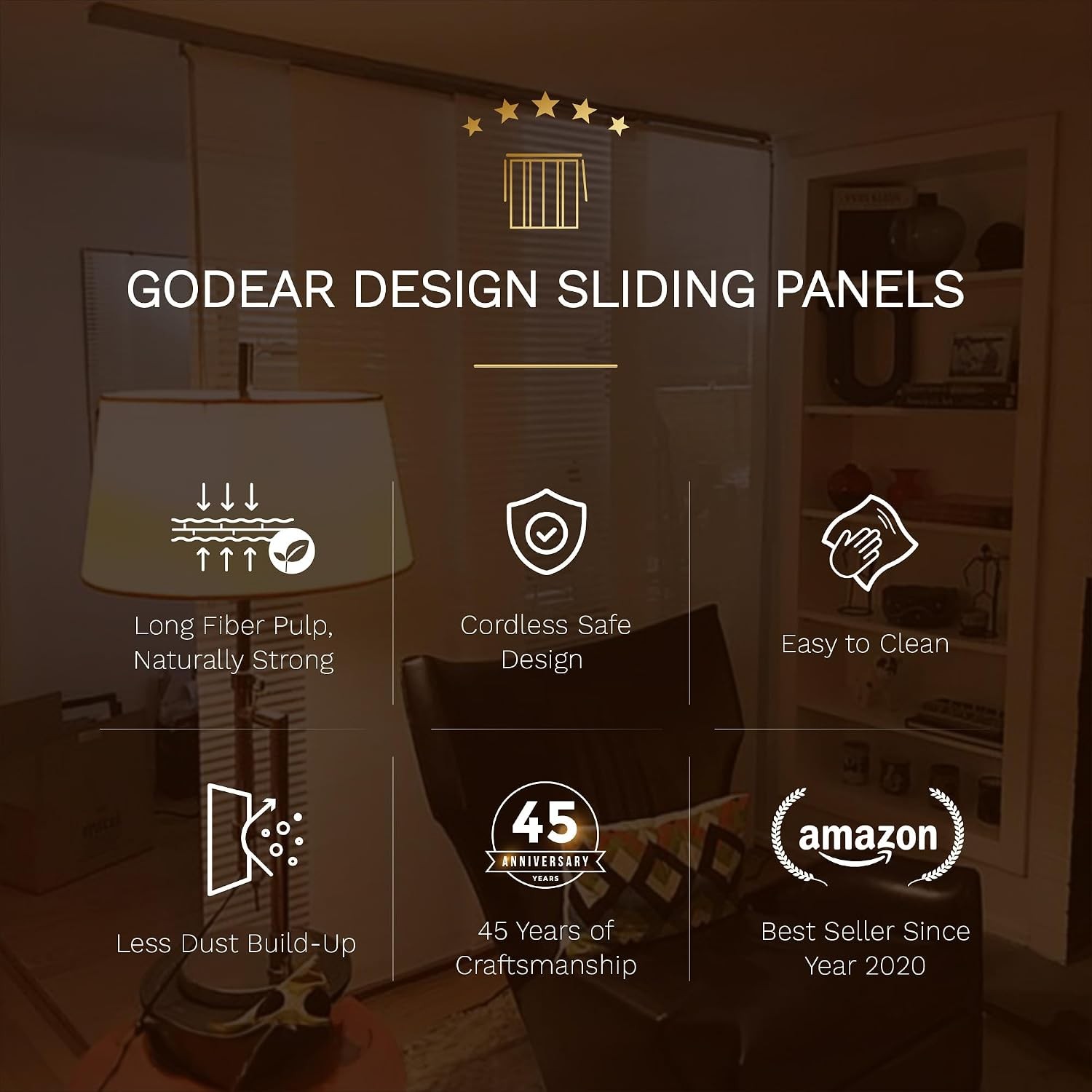 Adjustable Sliding Panel Track Blinds 45.8″- 86″ W x 96″ H Vertical Blinds