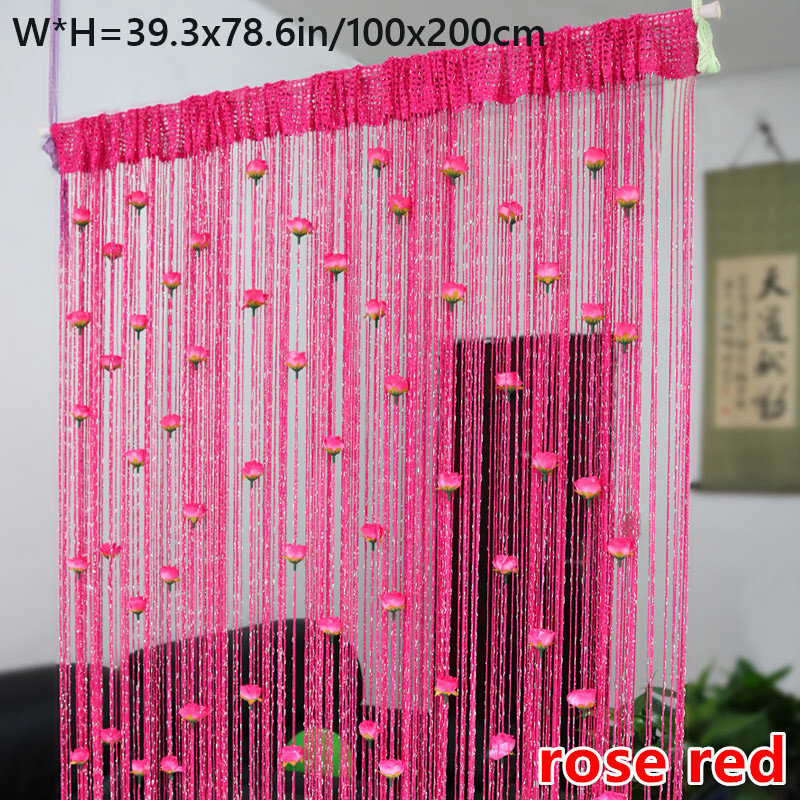 Flower Thread Tassel Curtains Drape Doorway Window Party Wedding Room Decor