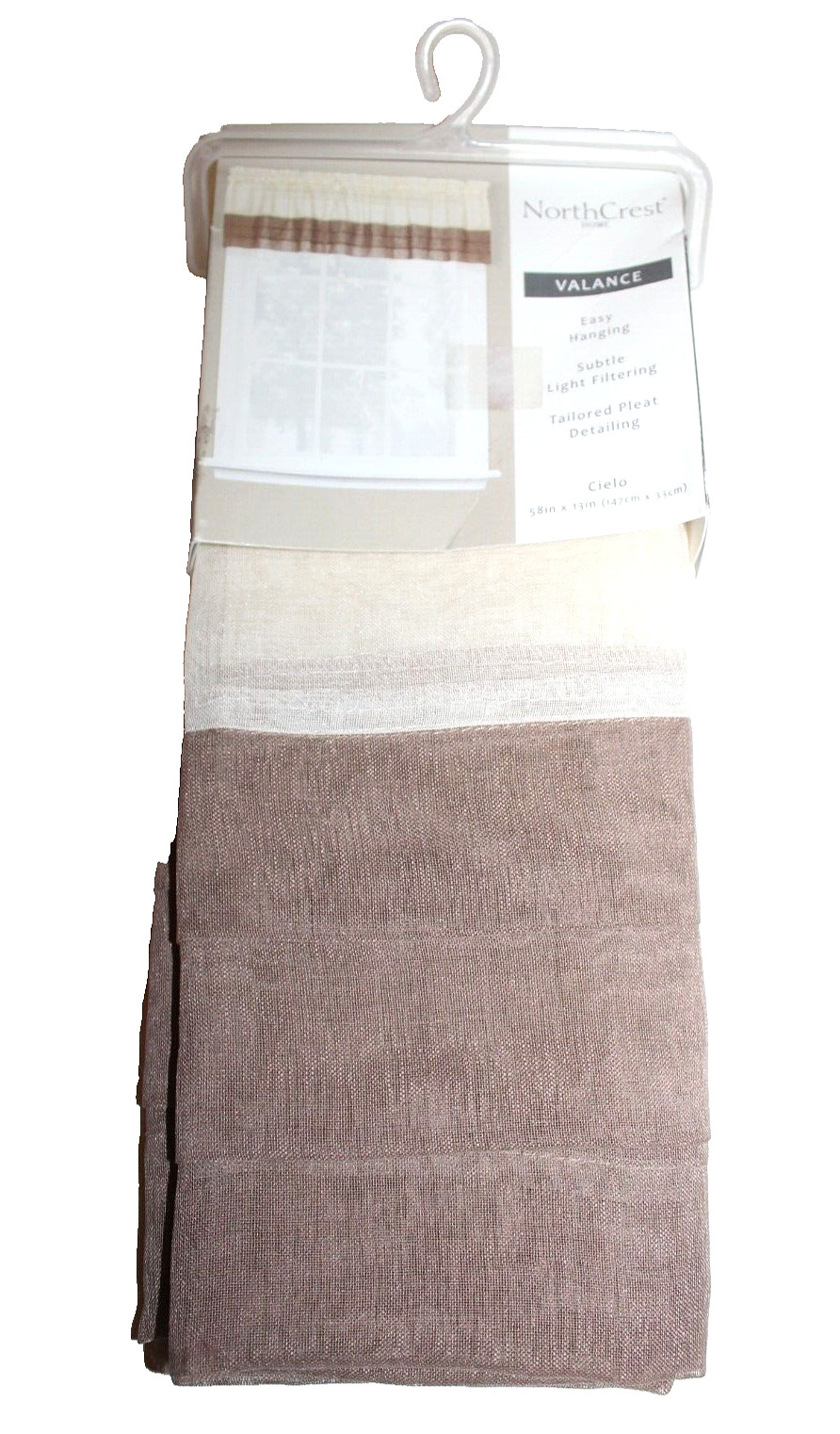 NorthCrest Home Cielo Brown/Natural Valance – 58 x 13in