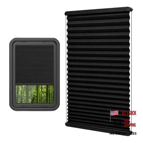 RV Pleated Window Shade Replacement for Lippert Prepped Entry Door, 12″ x 21″,