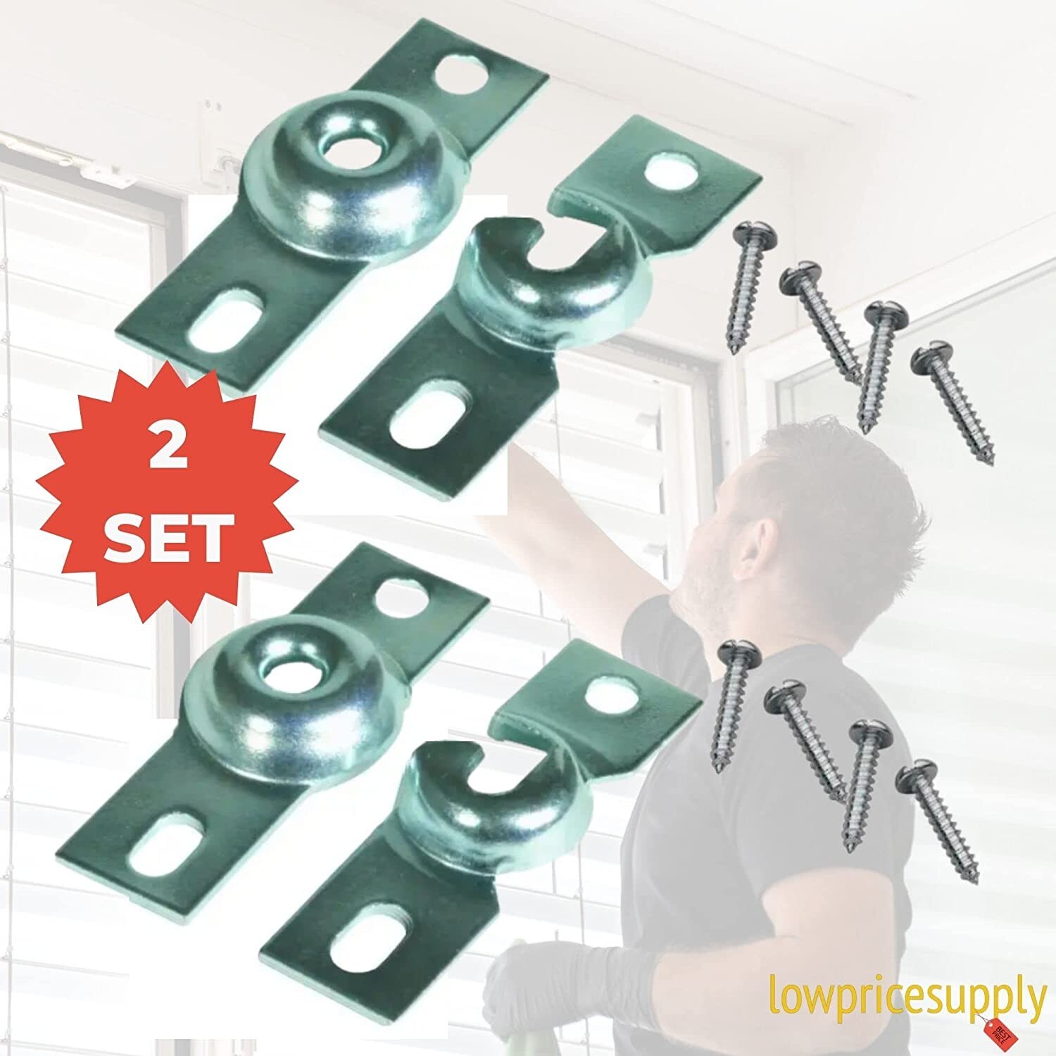 2 PACK Inside Mount Roller Shade Bracket Inside Window Frame Mount w/ Screws