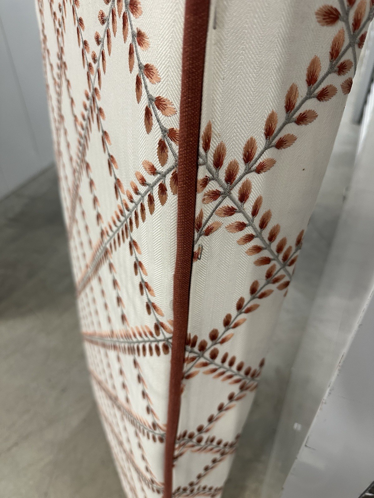 2 Custom Window Treatment Valance Cornice Boards Gray Rust Ivory
