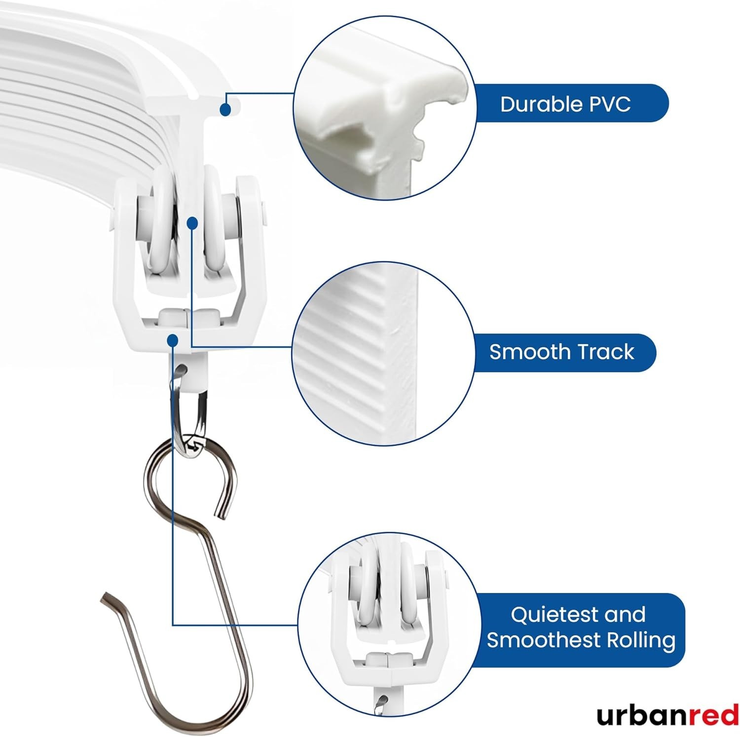Flexible Bendable Ceiling Curtain Track 9.8 ft (3 m) Mount for Rail with Curtain