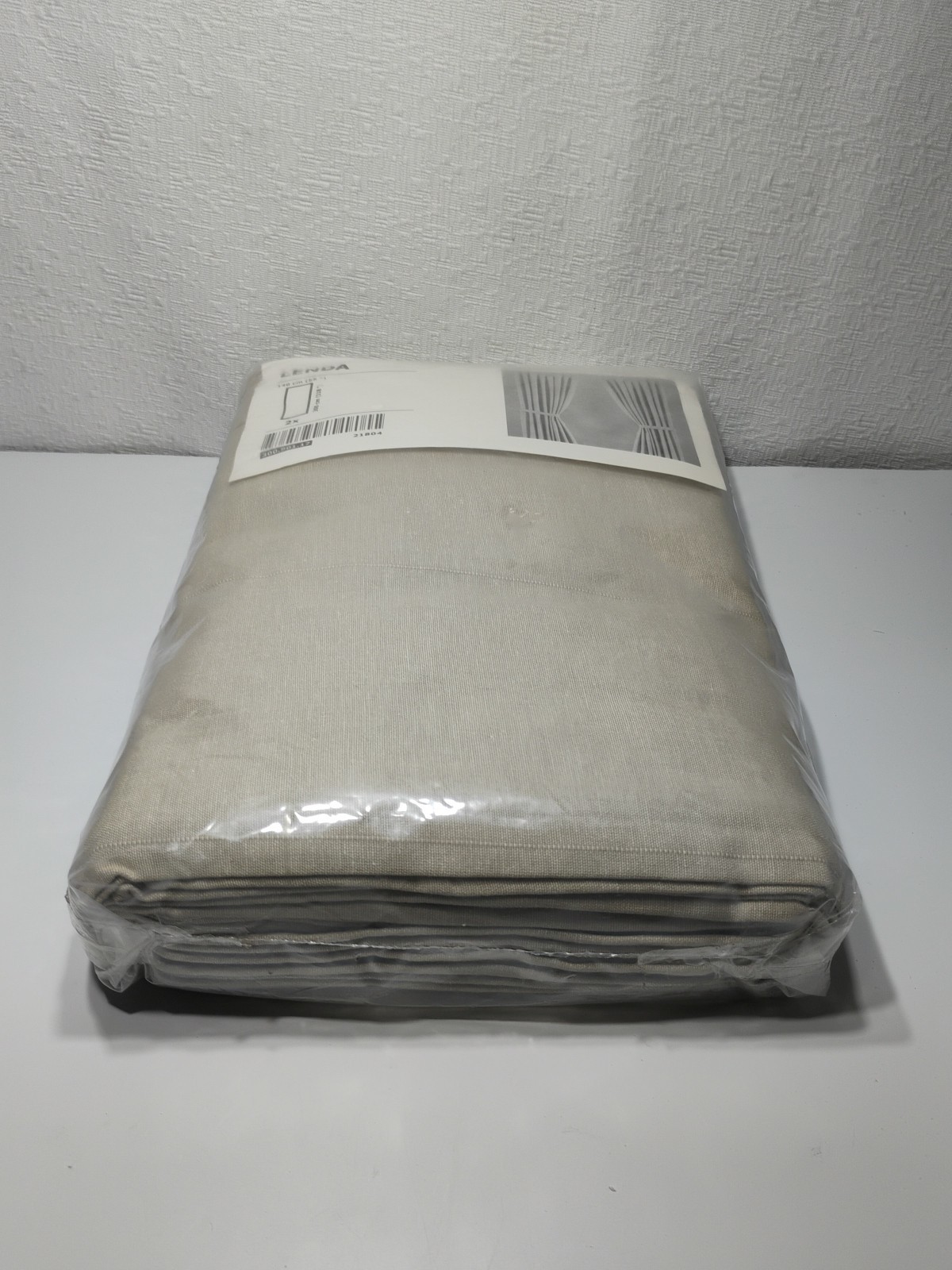 New Sealed Pair IKEA Beige LENDA Curtains 55×118″ Discontinued 300.901.17
