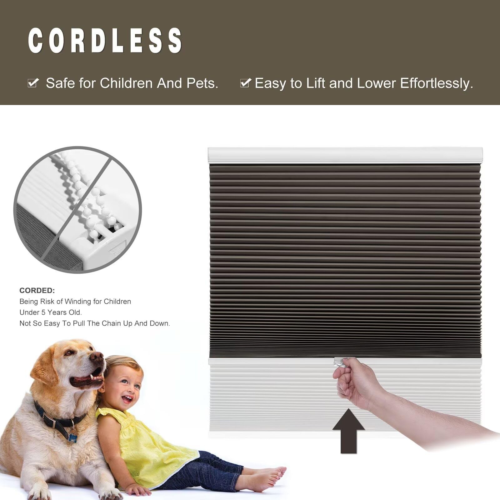 Changshade Cellular Shades Cordless Blinds Blackout For Indoor Windows