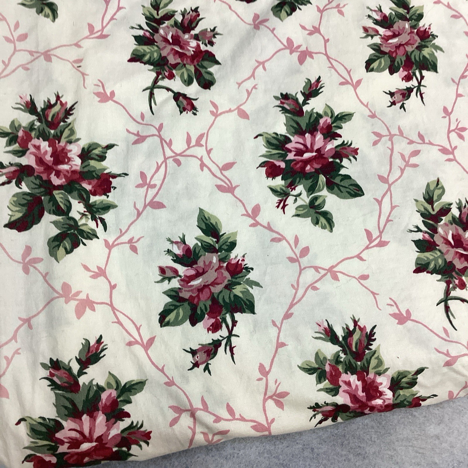HUGE Swag Draped Cotton Window Scarf Valance Cottage Floral 53″ x 200″