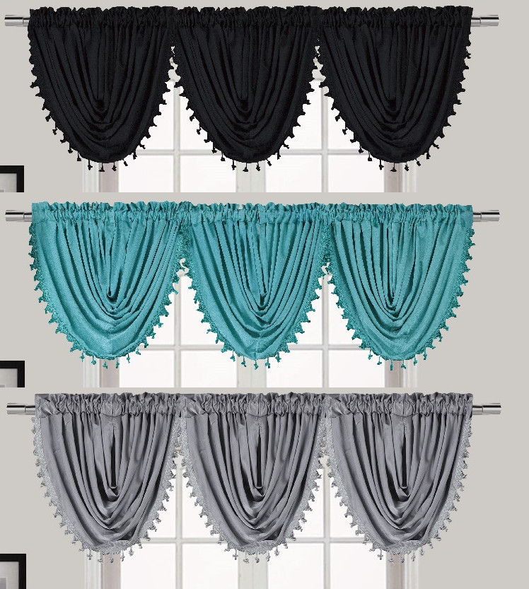 1PC VERSATIL FAUX LINEN WATERFALL DECORATIVE WINDOW ROD POCKET VALANCE OR PANEL