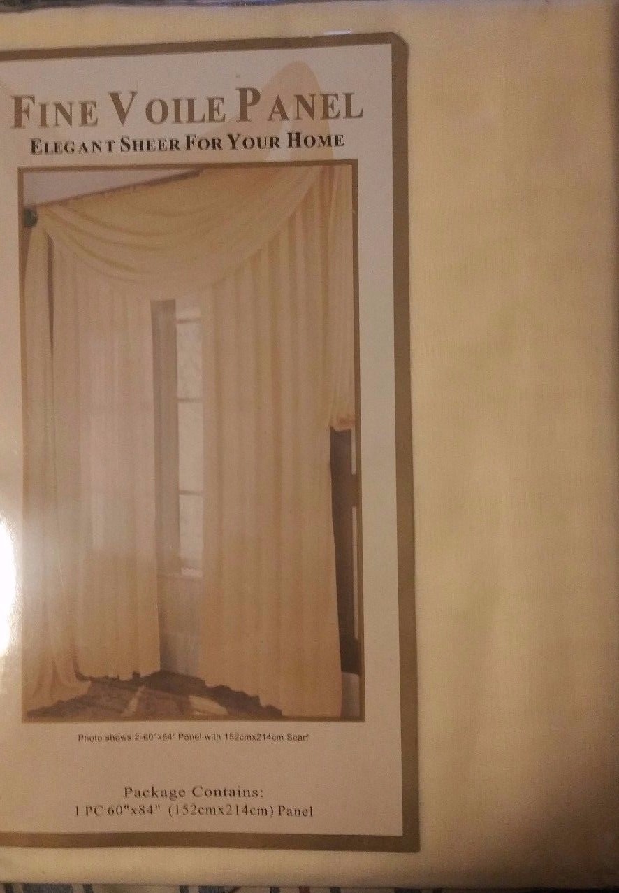 SHEER VOILE WINDOW ROOM CURTAIN PANEL, 13 COLORS, QUALITY SHEER CURTAINS – 60X84