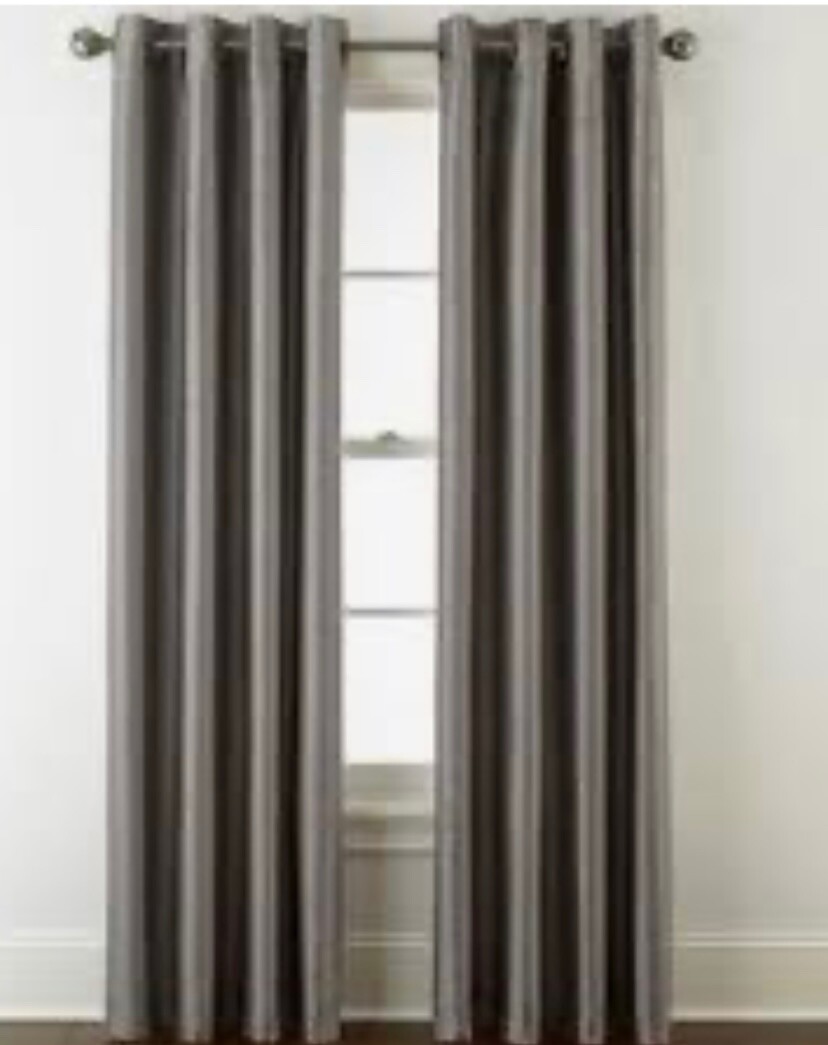 JCP HOME 50″ X 95″ PLAZA DRAPES GROMET BLACKOUT PANEL CLOUDBURST GRAY NEW