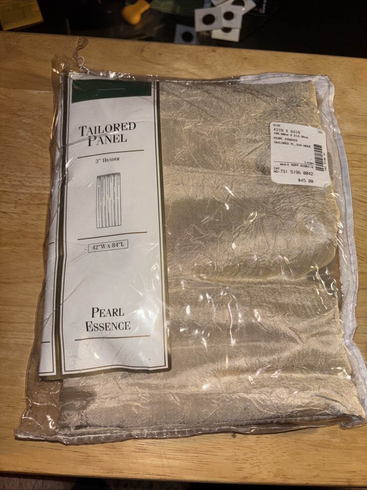 Tailored 3” Panel 42 X 84 “Pearl Essence” New Style 9230 Color: Linen USA MADE