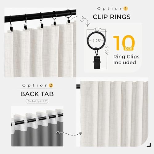 Thermal Sliding Door Curtains 100% Blackout 50″W x 96″L (Pack of 1) Beige