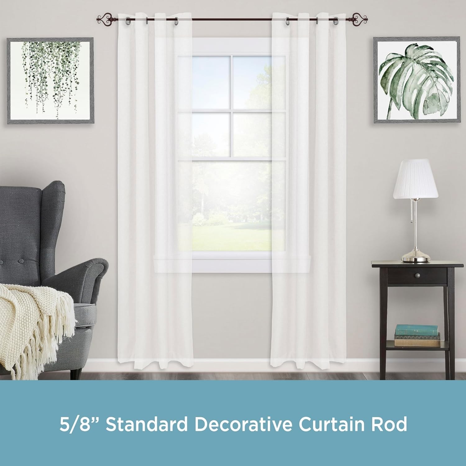 Serena Window Curtain Rod, 28-48″, Chocolate Brown