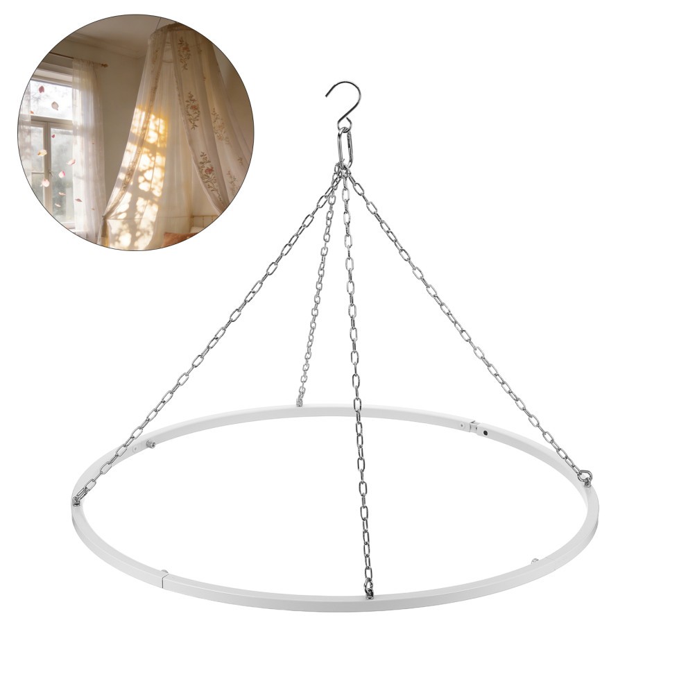 Hoop Ceiling Drapes Hanging Kit for Wedding – 23.62” Stainless Steel Canopy