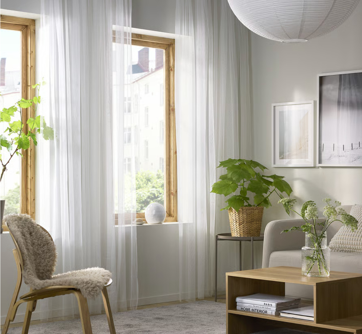 IKEA LILL Sheer White Curtain Panels 3 Pairs/6 Total 110-98” 100.702.62 NEW