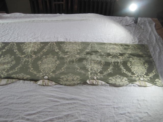 WAVERLY Classics Chatham Valance Olive Green Damask 74” Long 17.5 Wide Single