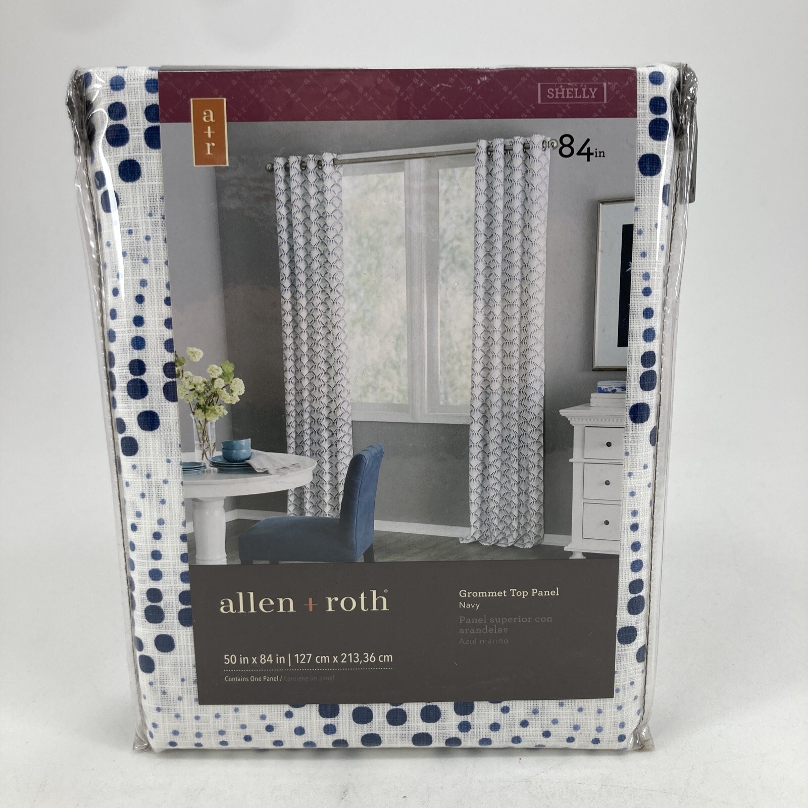 Allen + Roth SHELLY 50″ X 84″ Grommet Top Curtain Panel #3491236 Navy