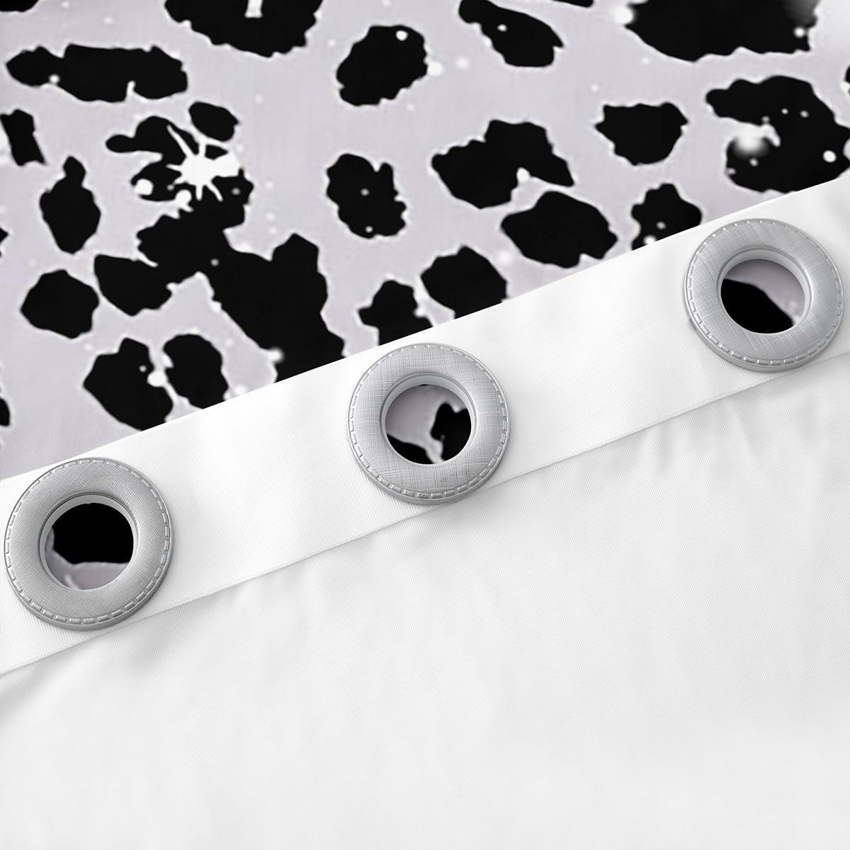 Leopard Print Blackout Curtains,Black Grey Cheetah Skin African Big Cat Windo…