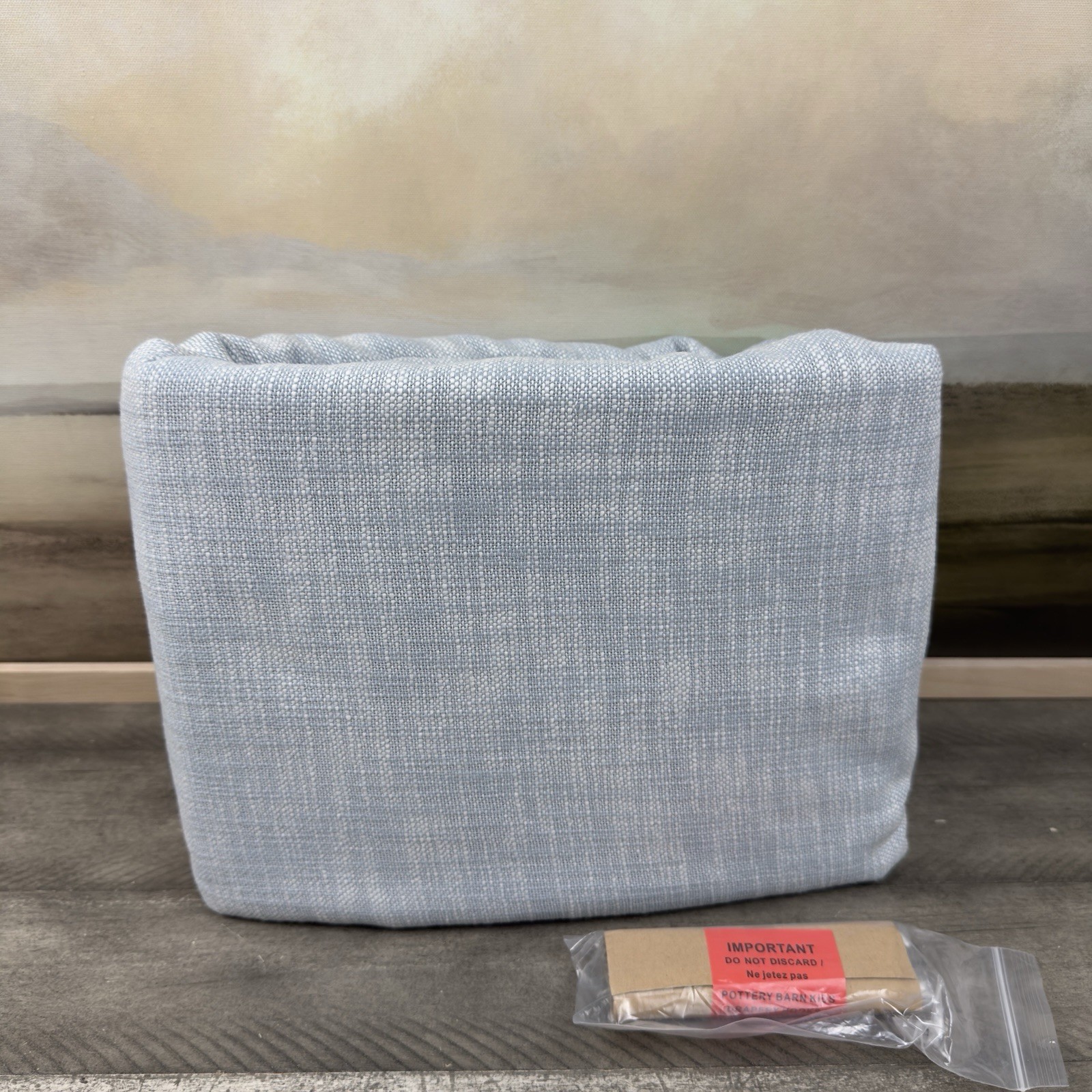 Pottery Barn Seaton Textured Cotton Blackout Curtain 50”x96” Mineral Blue NWOT