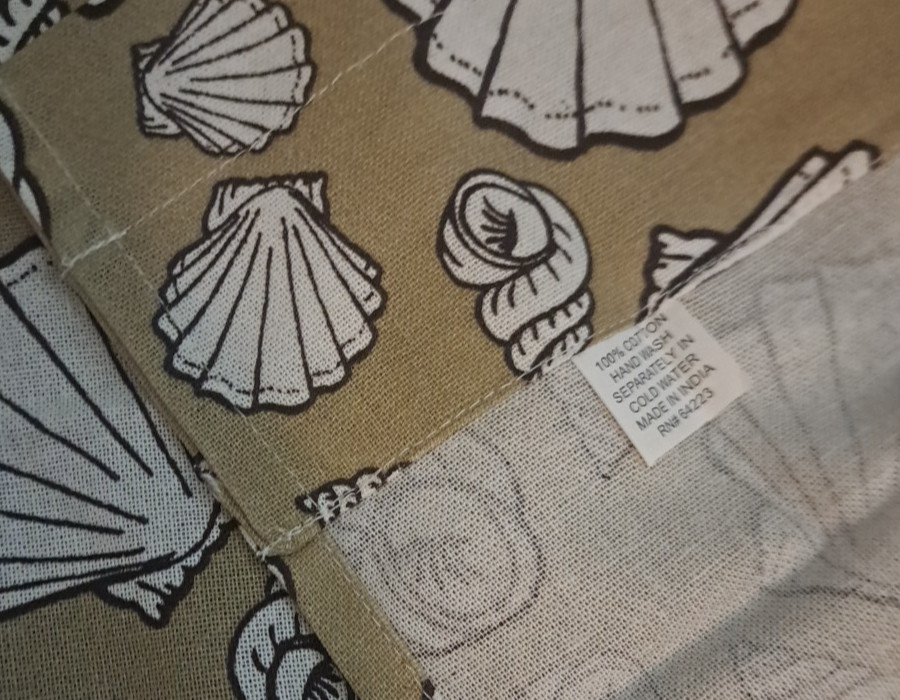 Ocean Life Valance Seashells Beige White Beach House Modern Coastal 50×18