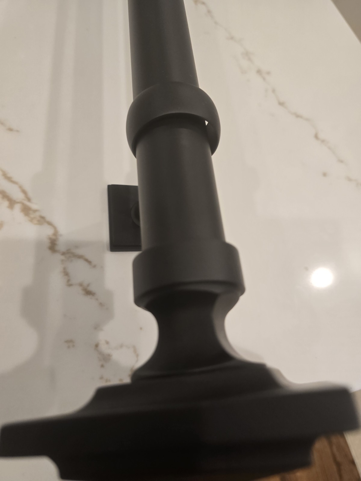 Restoration Hardware Easton Solid Brass Square Finial & Rod Set Black L 48- 88″