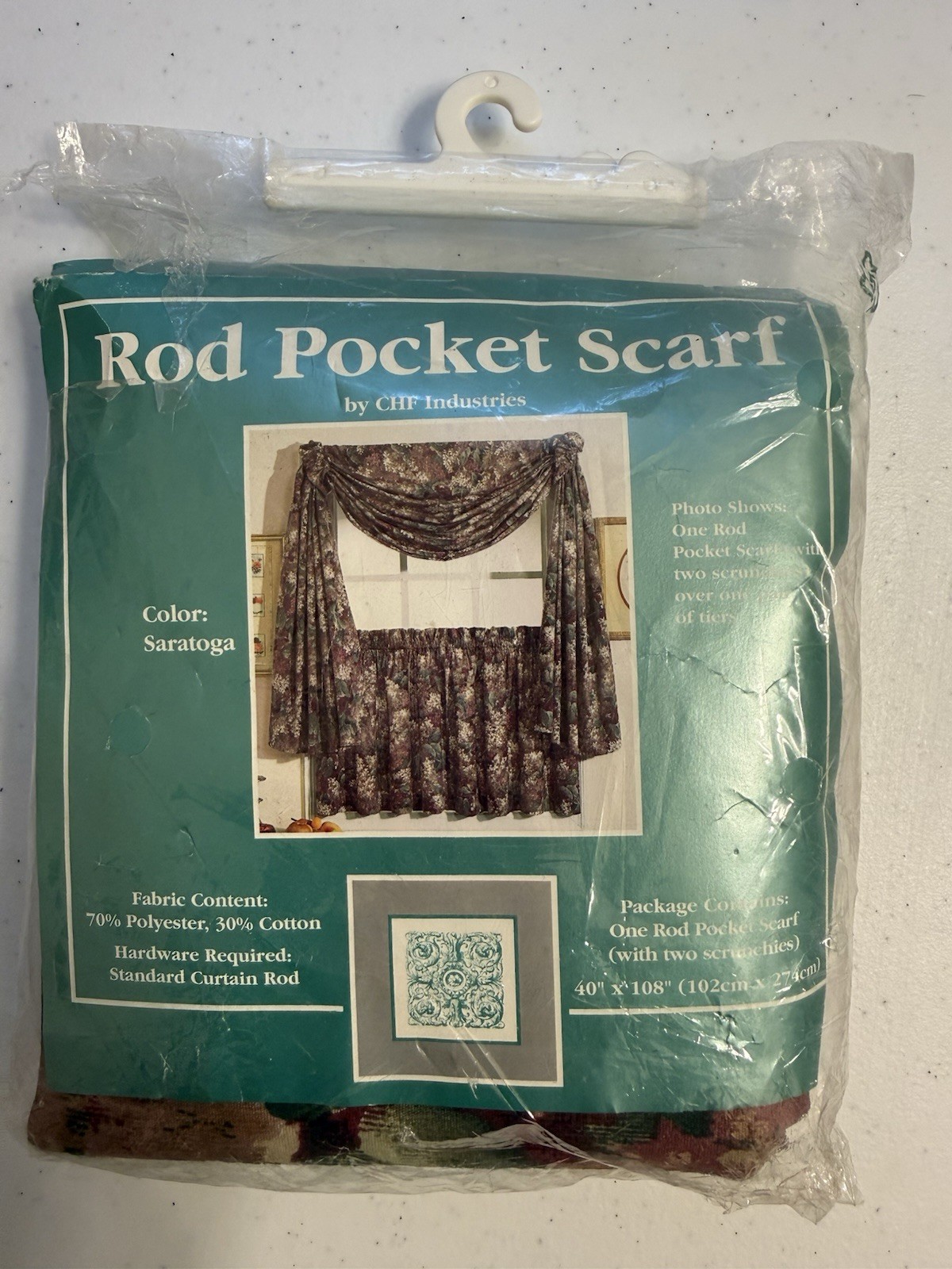 Rod Pocket Scarf By CHF Industries Saratoga 40” X 108” New