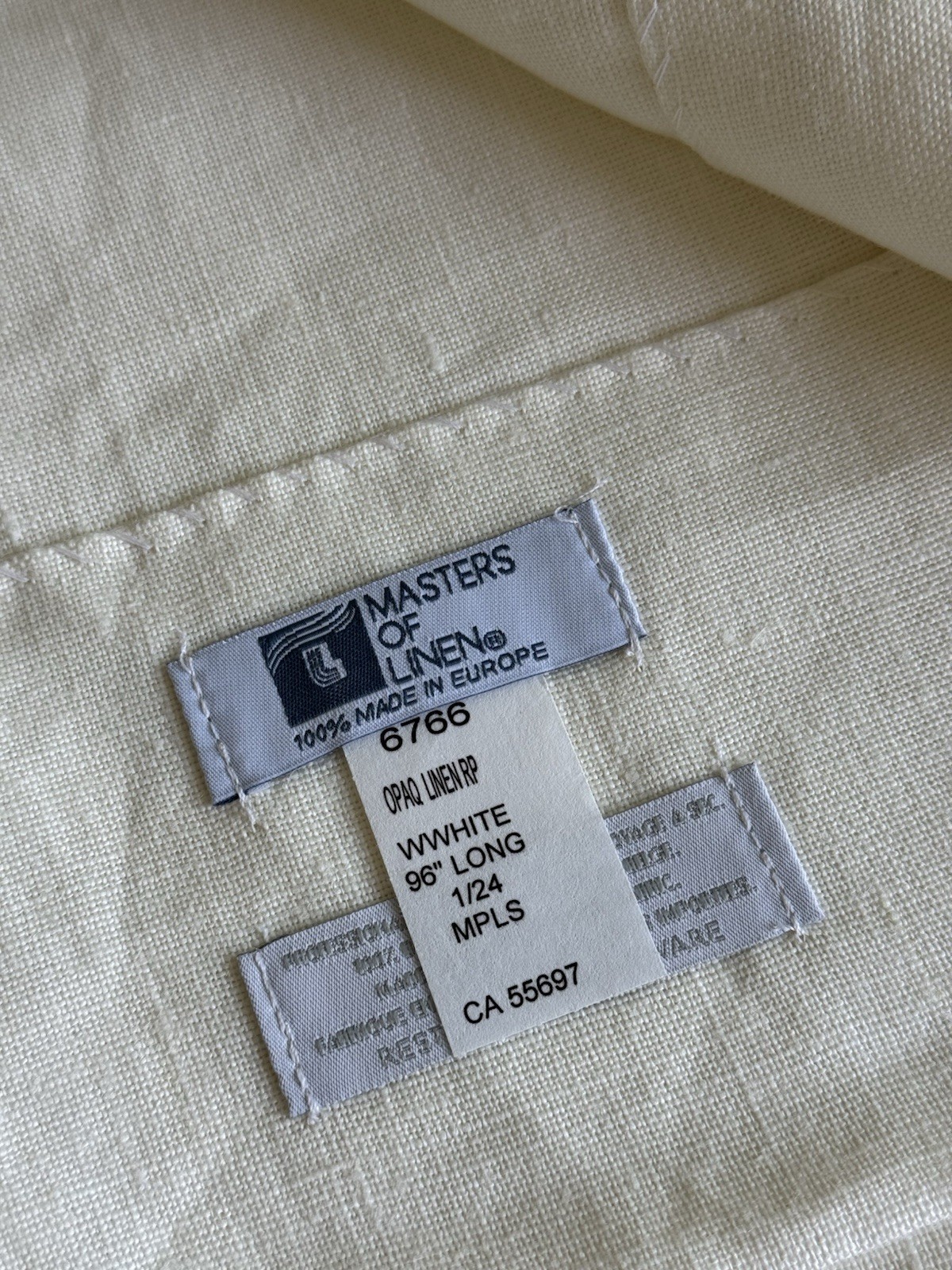 Restoration Hardware RH Belgian Opaque Linen Drapery 96″ Color White NEW