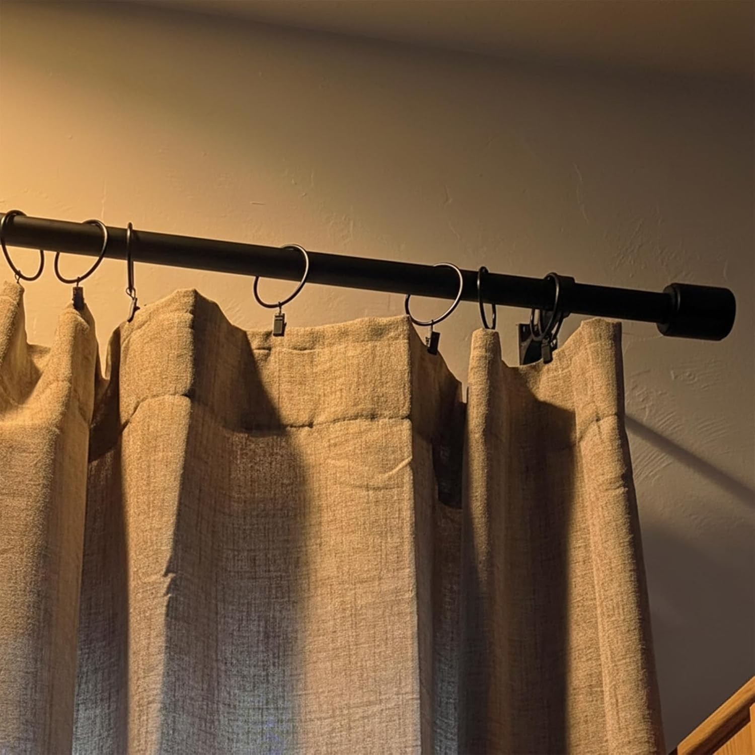 44Pack Curtain Rings with Clips Hooks, Rustproof Metal Stainless Steel Draper…