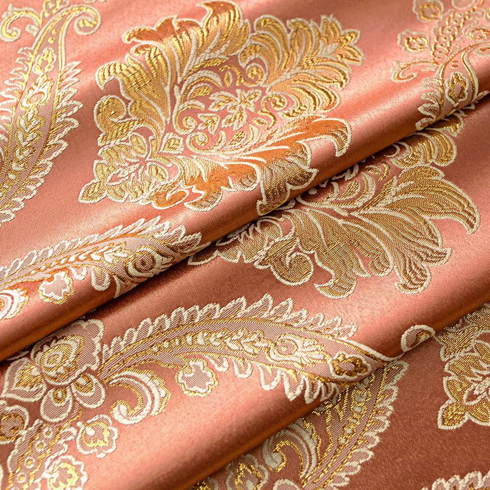 ELKCA European Style Waterfall Valance for Bedroom Damask Coffee Curtain Valance
