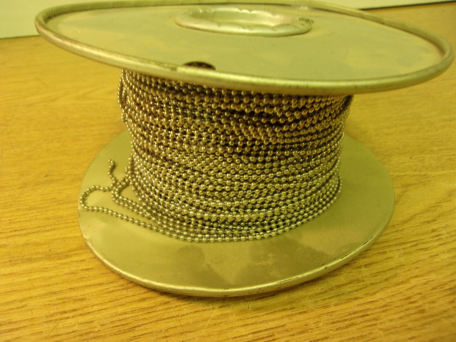 Nickel Plated Steel #3 Metal Bead Chain, Partial Roll, Approx. 70′