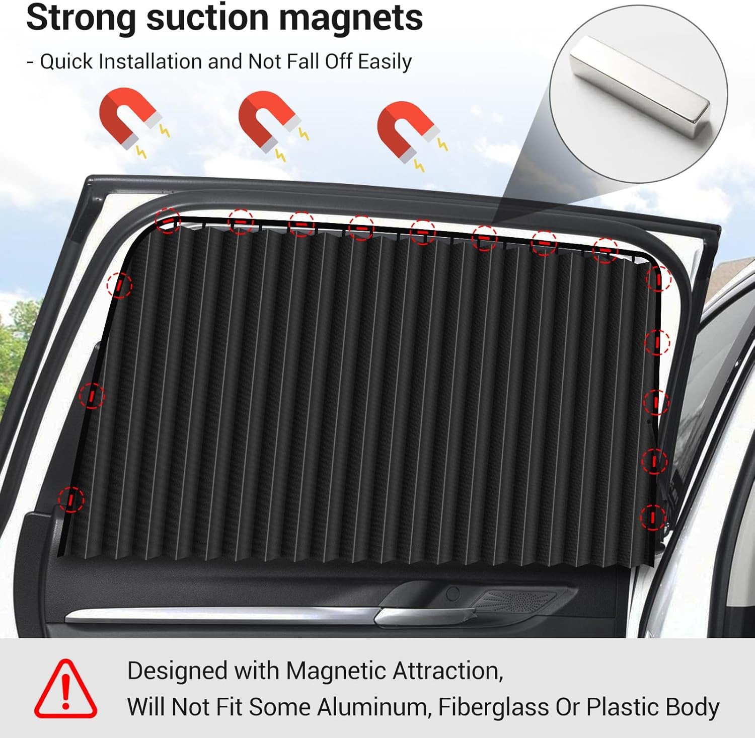 ZATOOTO 4 PCS Side Window Sun Shade Black Privacy Sunshade – Front back 4 pcs