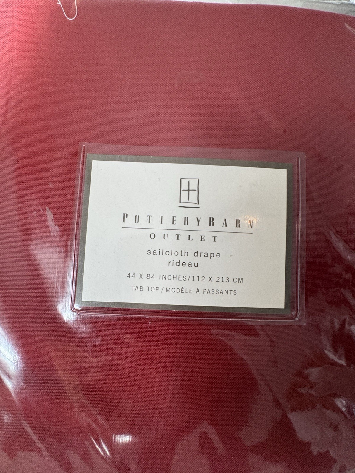 New In Original Package Pair Pottery Barn Rideau Sailcloth Tab Top Drapes 44×84”